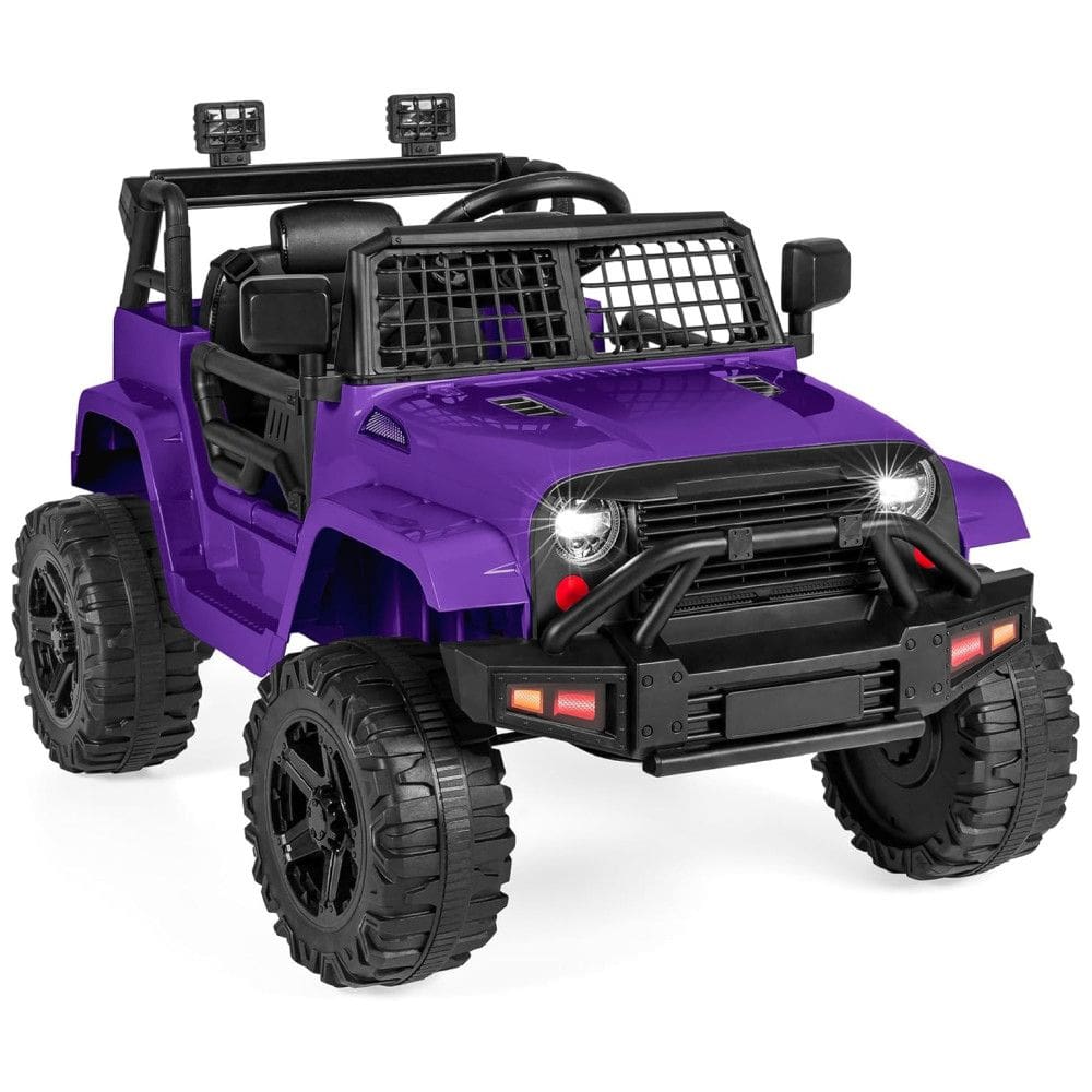 Caminhão Elétrico Infantil 12V da Best Choice Products com Controle Remoto dos Pais, Suspensão a Molas, Luzes de LED, Porta AUX - Roxo