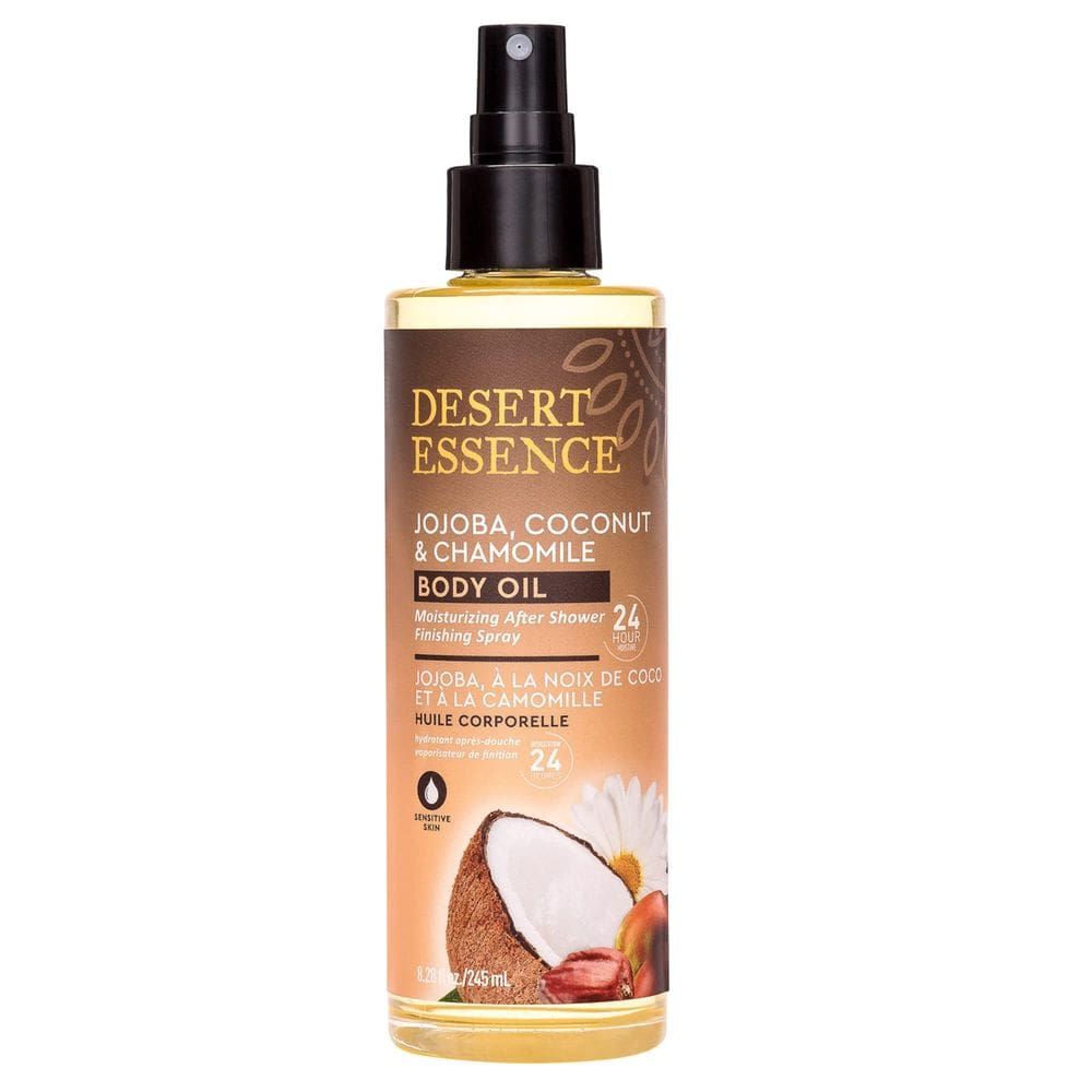 Spray de óleo corporal Desert Essence Jojoba Coconut Camomile 240 ml