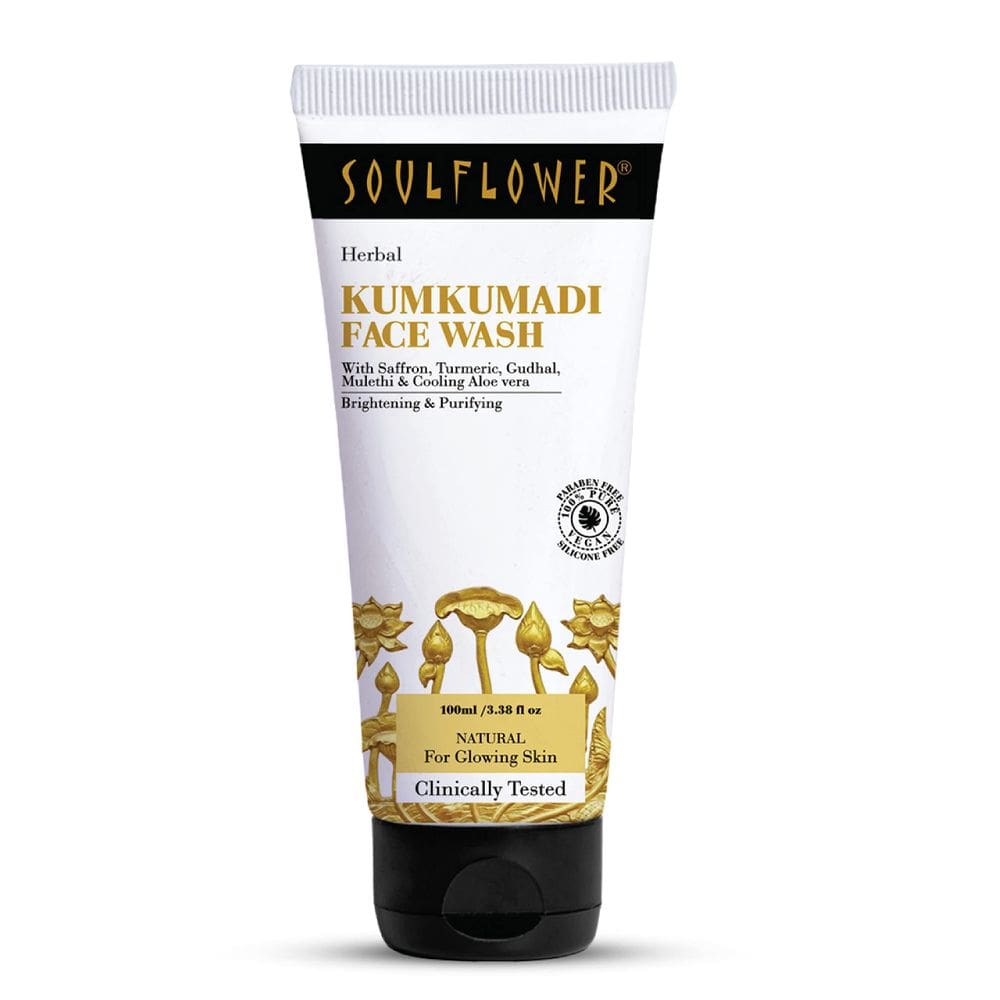 Sabonete facial Soulflower Kumkumadi com Aloe Vera, açafrão 100mL