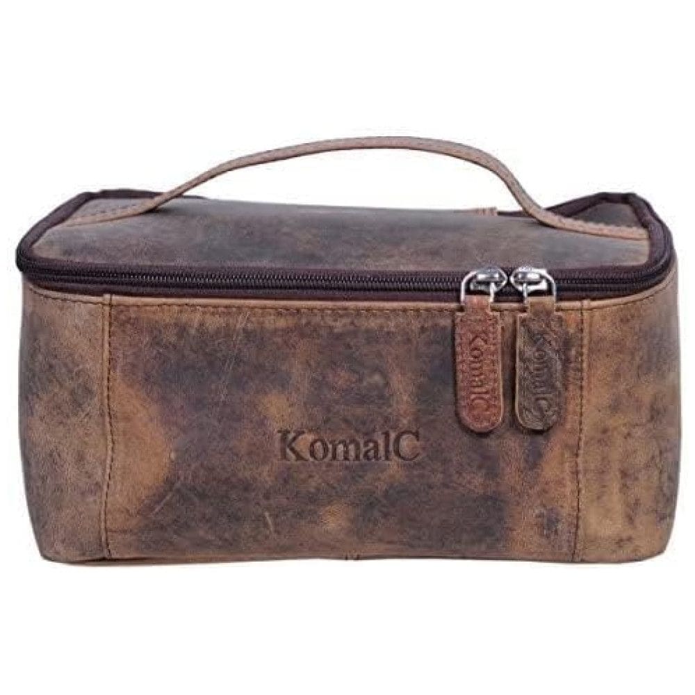 Necessaire Masculina de Couro, KOMALC, Marrom