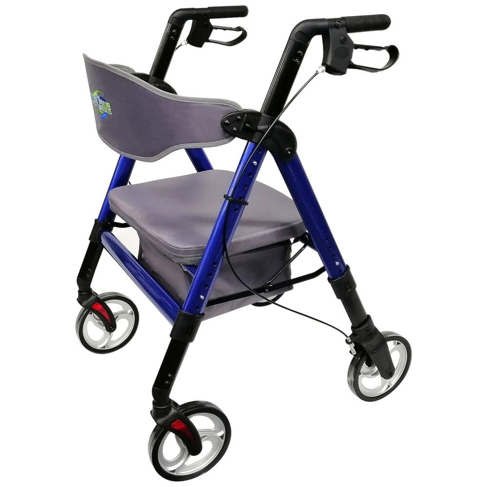 Andador Adulto Idoso Healthline com Assento, Suporta até 200 Quilos, Azul
