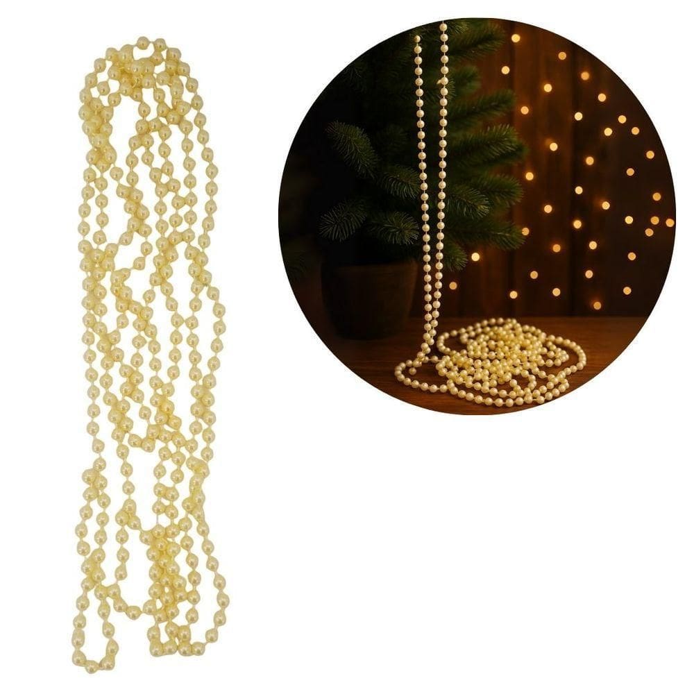 Corrente Perolada Decorativa Bolinhas Peroladas 8mm X 2,7 Metros - Magizi