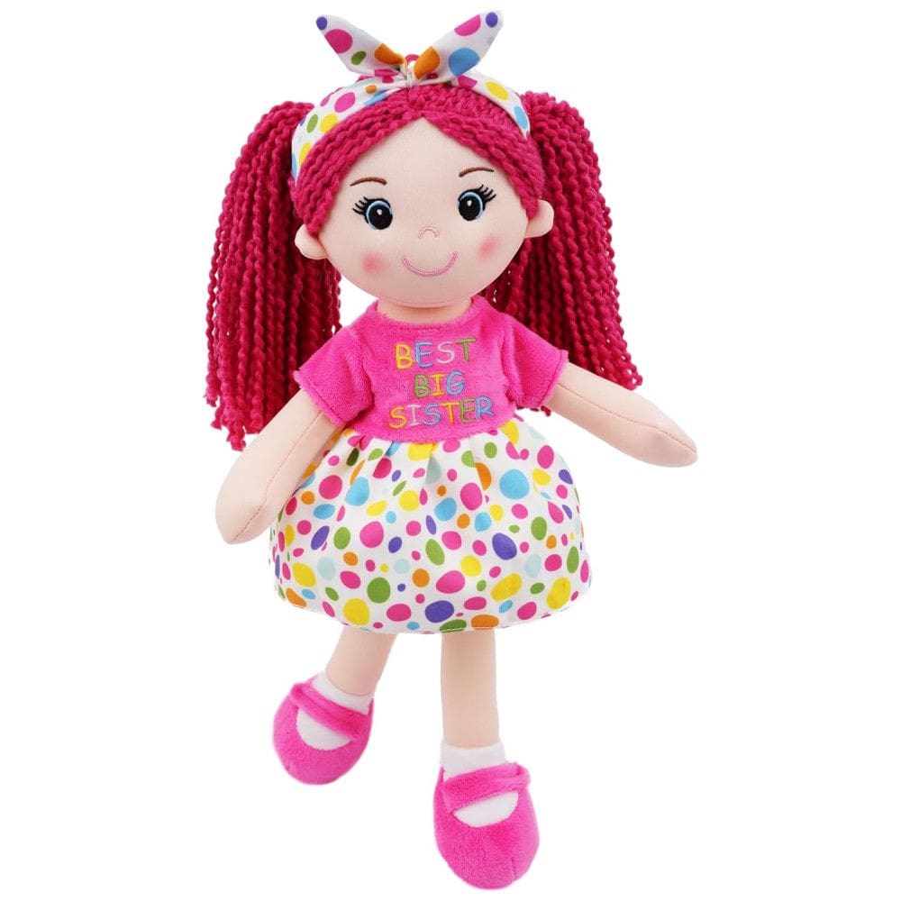 Sophie, a Melhor Irmã Mais Velha: Boneca de Pelúcia Fofa e Macia June Garden para Presentear Meninas - Boneca Huggable Rag Doll Rosa M
