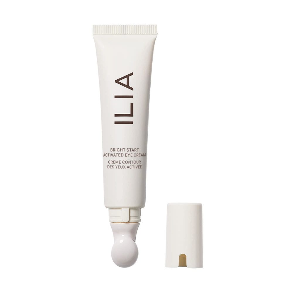 Creme para os olhos ILIA Plant-Bright Start com ferramenta de massagem de 15 mL