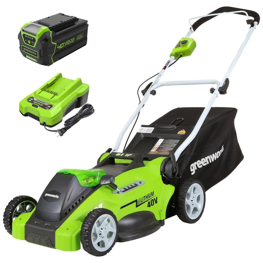 Cortador de Grama sem Fio Greenworks 40V , Leve e Ágil com Bateria de 4.0Ah e 45 Minutos de Autonomia
