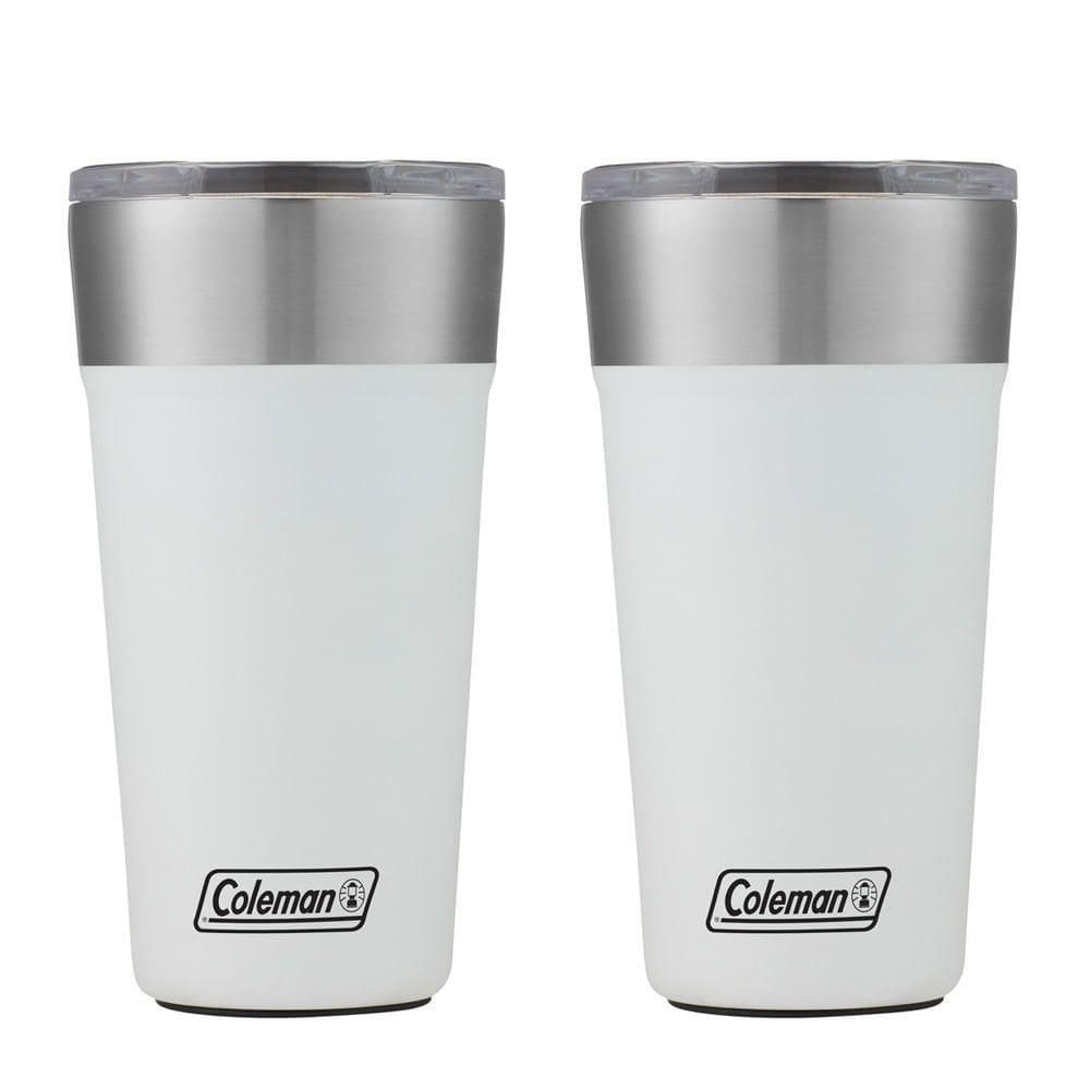 Kit Com 2 Copos Térmicos Com Tampa 600ml Branco Coleman