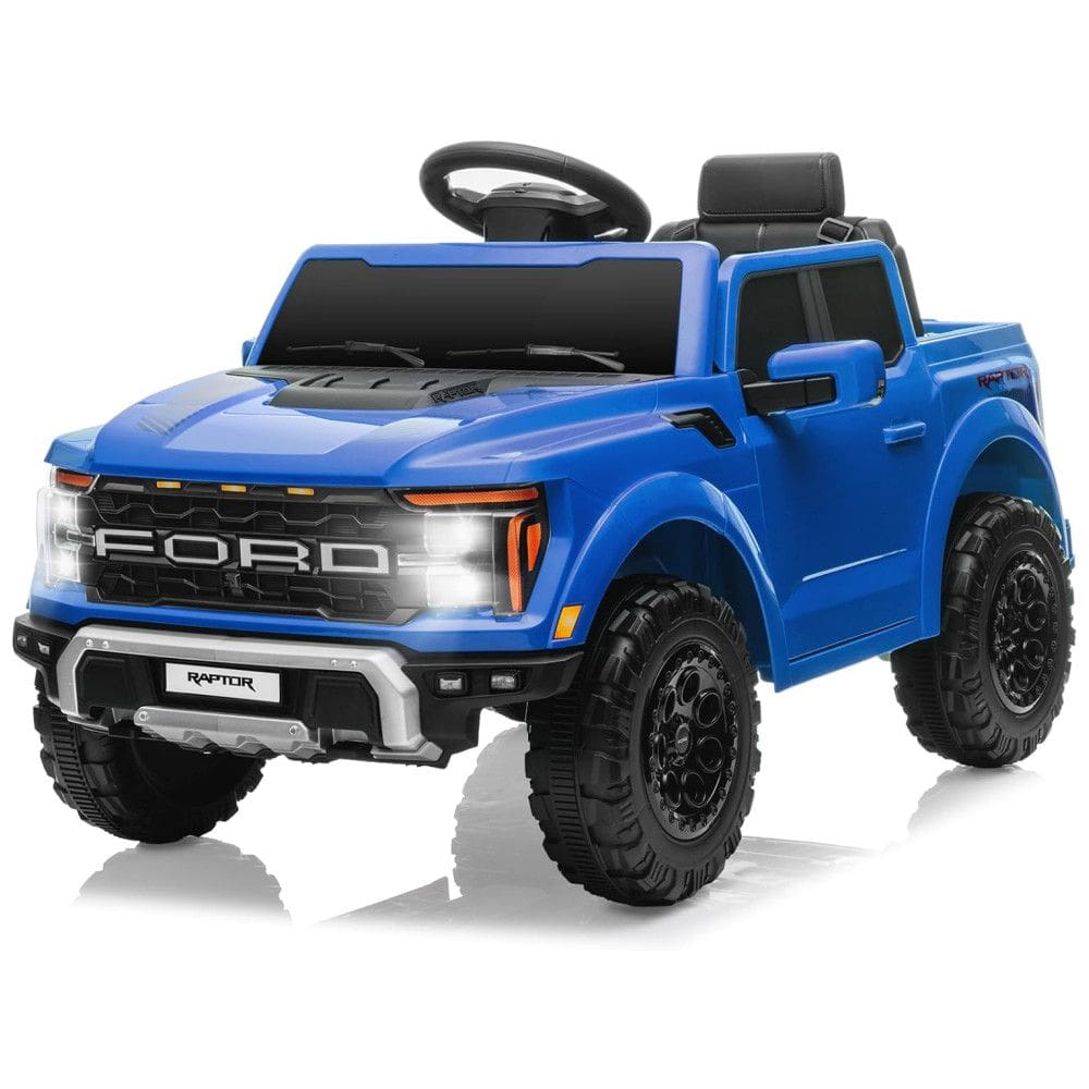 Mini Veículo Elétrico Licenciado Ford F150 Raptor 12V p/ Crianças c/ Controle Remoto, Luz de LED, Som MP3, Caçamba, Cinto 3 Pontos -