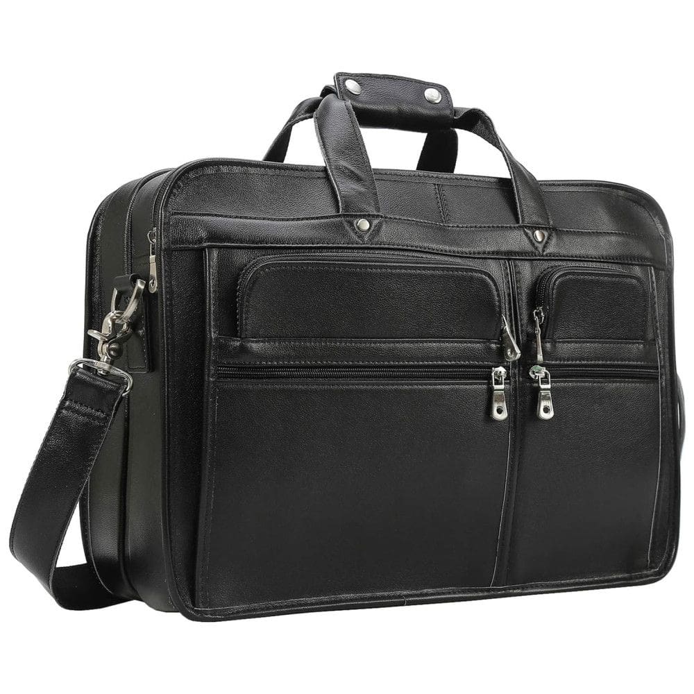 Bolsa Maleta de Couro Masculina para Laptop, TEXBO, Preto