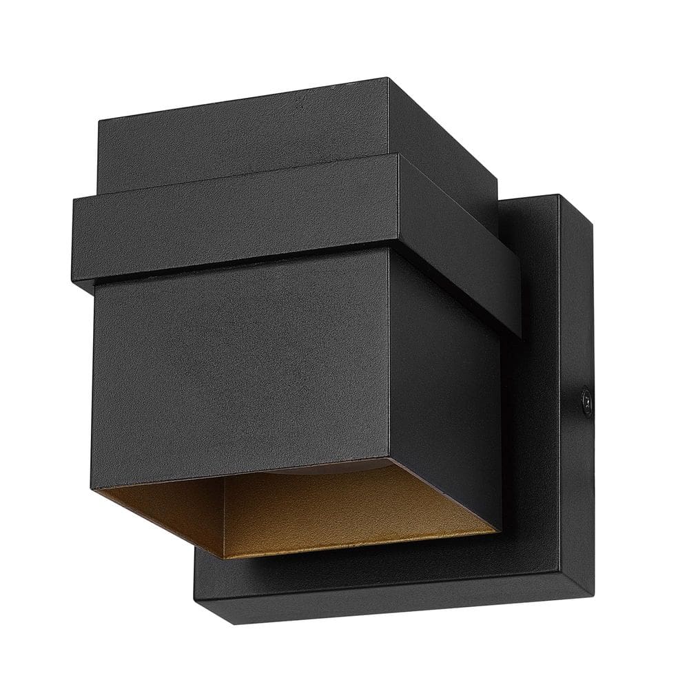 Arandela de parede externa GLOBE 11,5 W LED Matte Black Gold