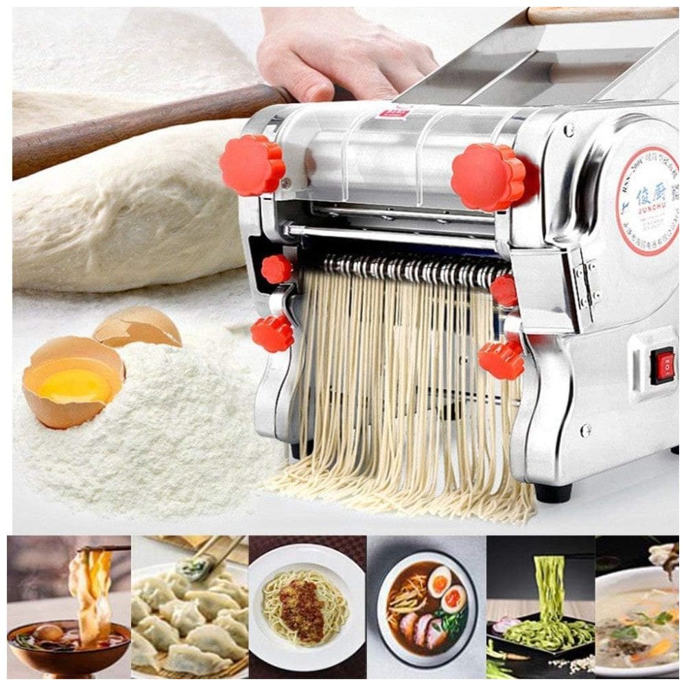 Máquina de Fazer Macarrão Elétrica Comercial de Aço Inoxidável Hengwei 750W 110V - Noodle Maker de Alta Potência - Cortador de