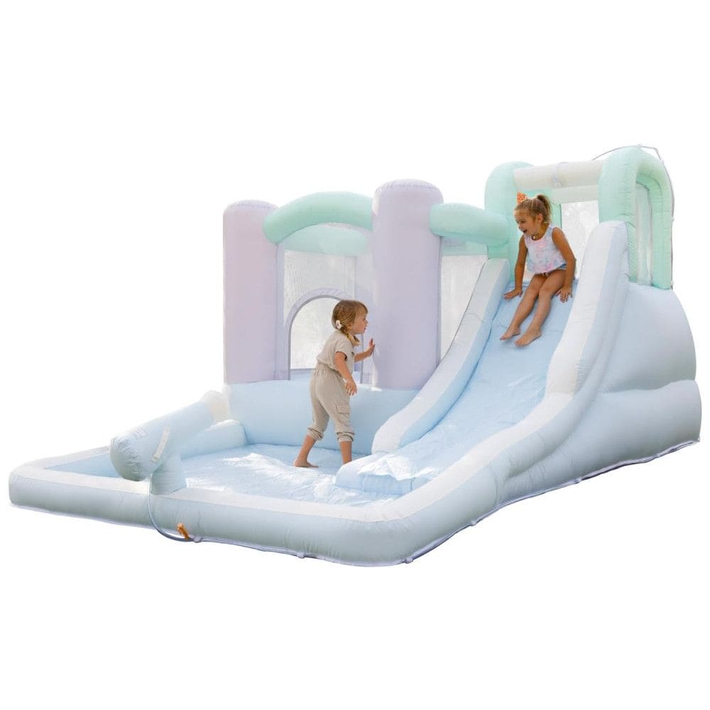 Parque Aquático Inflável Tobogã Bounceland Splash Zone Dream Molhado ou Seco, Área de Salto Ampla, Piscina de Água, Parede de Escalada