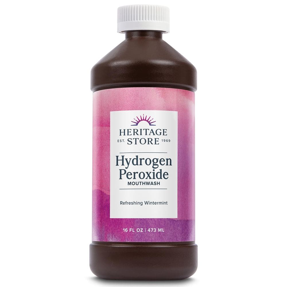 Enxaguante bucal Heritage Store Peróxido de hidrogênio hortelã fresca 480 ml