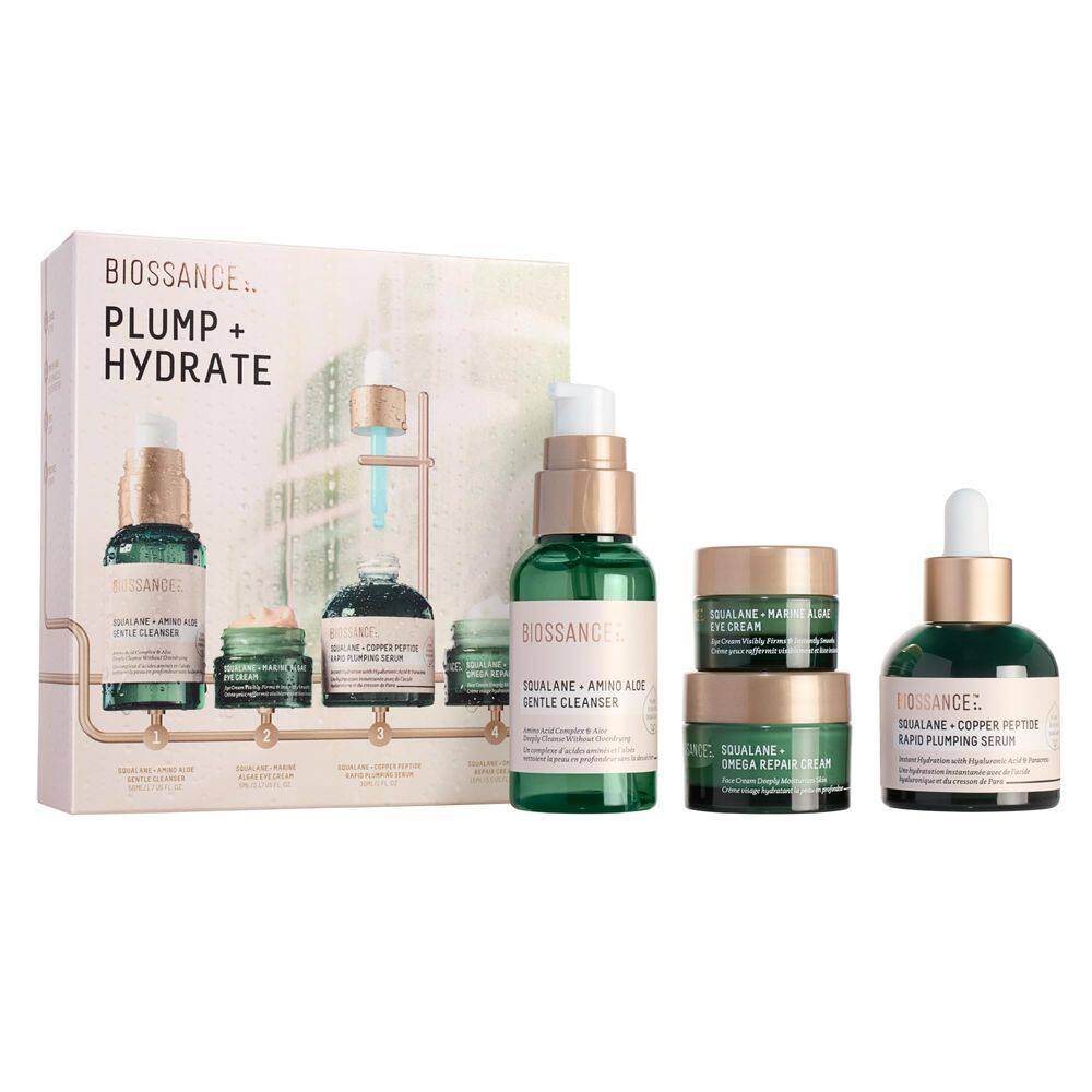 Conjunto de cuidados com a pele BIOSSANCE Plump & Hydrate com limpador, sérum e creme