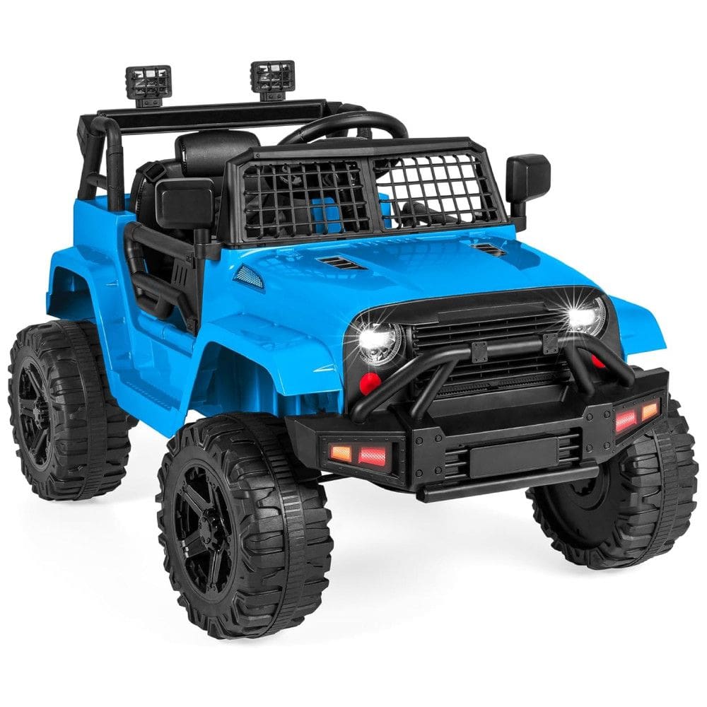 Caminhão Infantil Elétrico 12V da Best Choice Products com Controle Remoto para Pais, Suspensão de Molas, Luzes de LED e Entrada AUX Azul