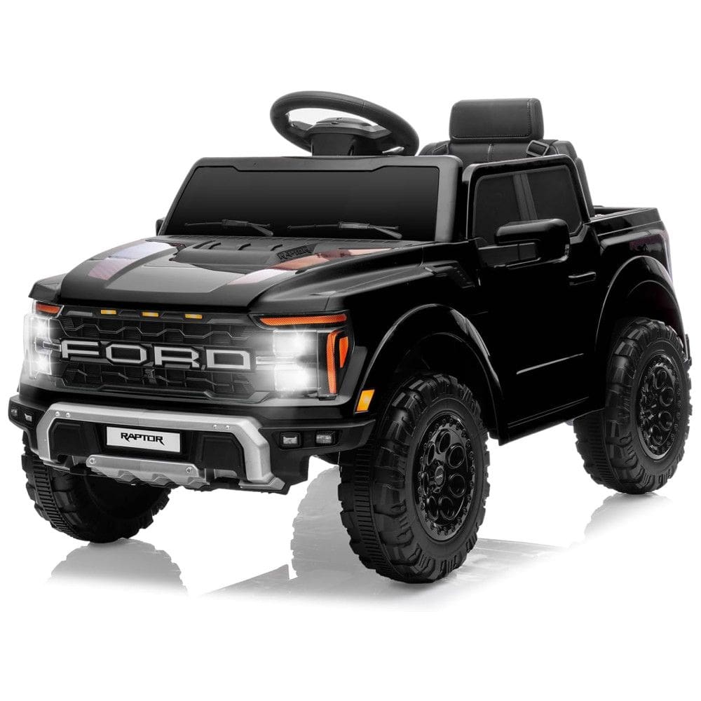 Carrinho Elétrico Infantil Licenciado Ford F150 Raptor 12V, com Controle Remoto, Luzes de LED, Música MP3, Cinto de Segurança 3 Pontos -