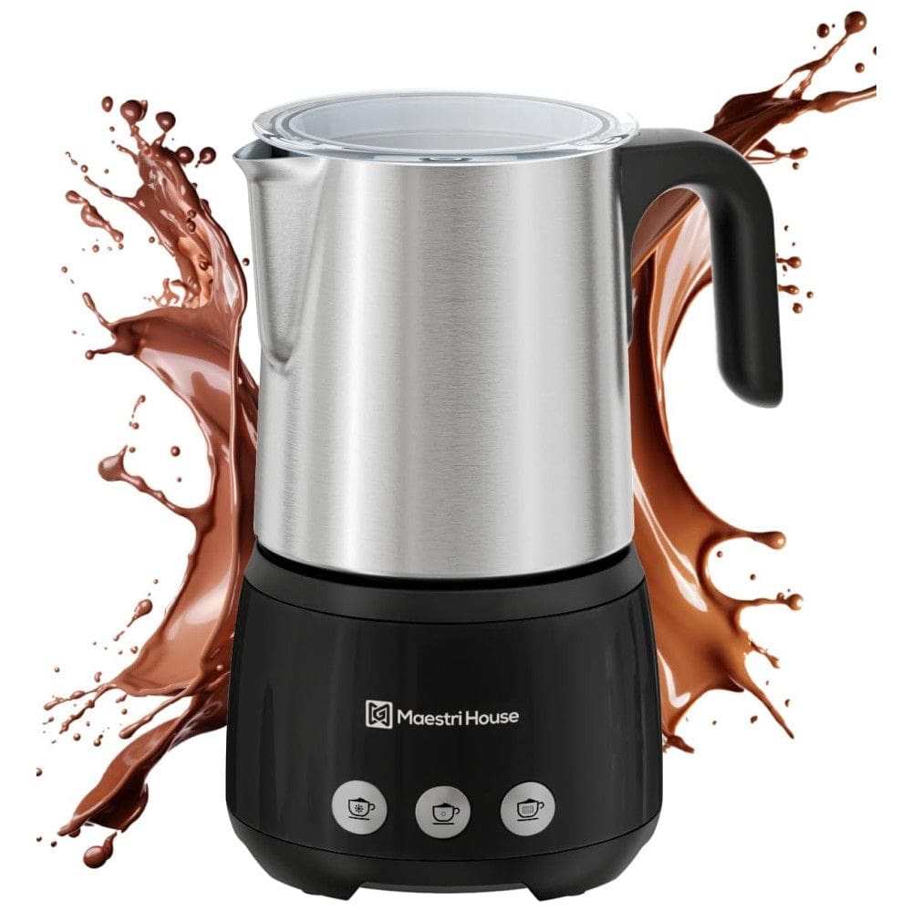 Espumador de Leite Elétrico Maestri House 4 em 1, 600W, 500ml, Controle Tátil, Leite Quente/Frio, Memória, Prático e Eficiente