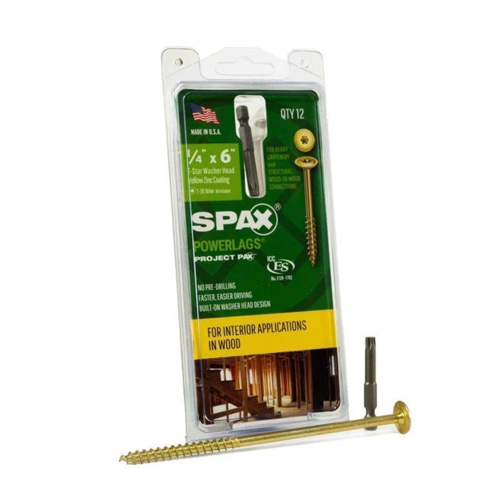 Parafuso SPAX Lag 1/4” x 15 cm Amarelo Zinco Torx