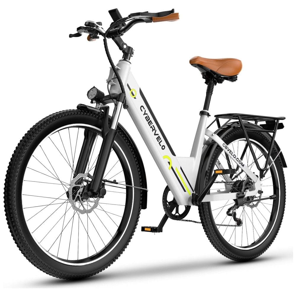 Bicicleta Elétrica Aoango EK2 Branco 26” | Motor 1000W, Bateria 48V 720Wh, Suspensão Dianteira, Display LCD