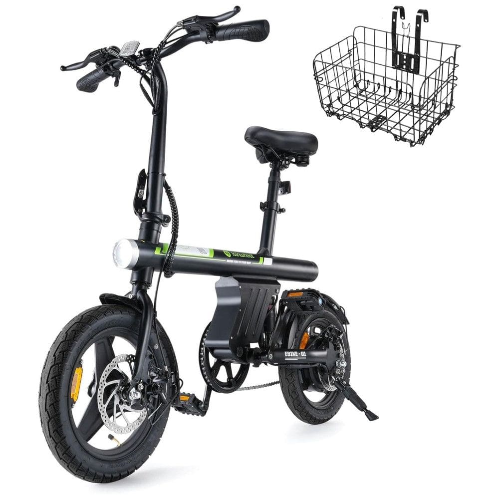 Bicicleta Elétrica Dobrável isinwheel U1 Preta – Motor 500W, Velocidade Máxima 32km/h, Autonomia 40km, Rodas 14”, Câmbio Eletrônico
