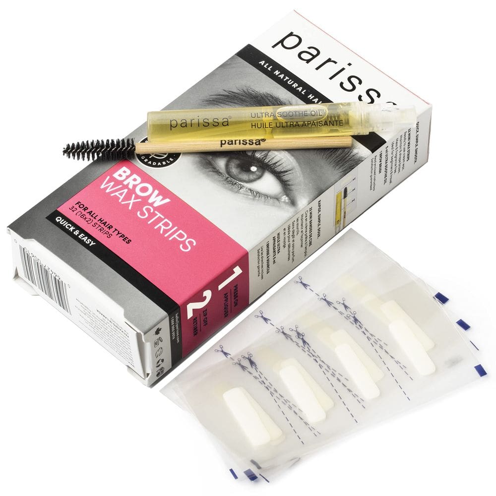 Kit de tiras de cera Parissa Eyebrow 32 biodegradável para depilação