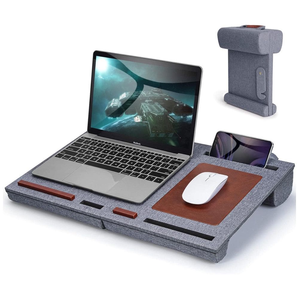 Suporte Portátil e Ajustável para Laptop com Mouse Pad, MIRODDI , Cinza
