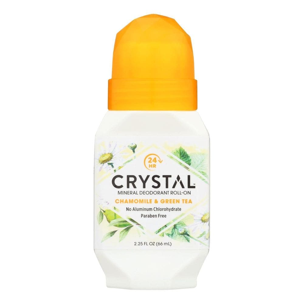 Desodorante Crystal Essence Roll-On de camomila e chá verde 66mL