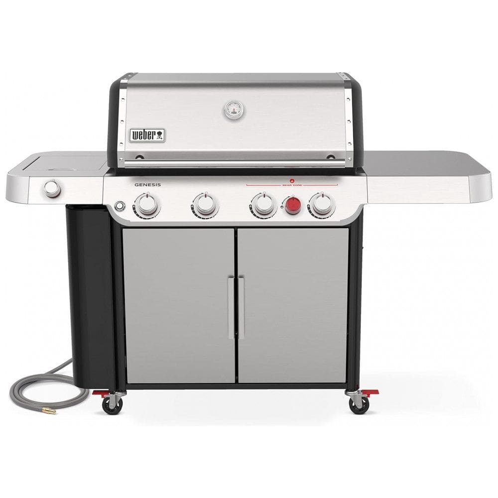 Churrasqueira a Gás Natural com 5 Queimadores e Mesas Laterais, Weber Genesis S 435, Prata