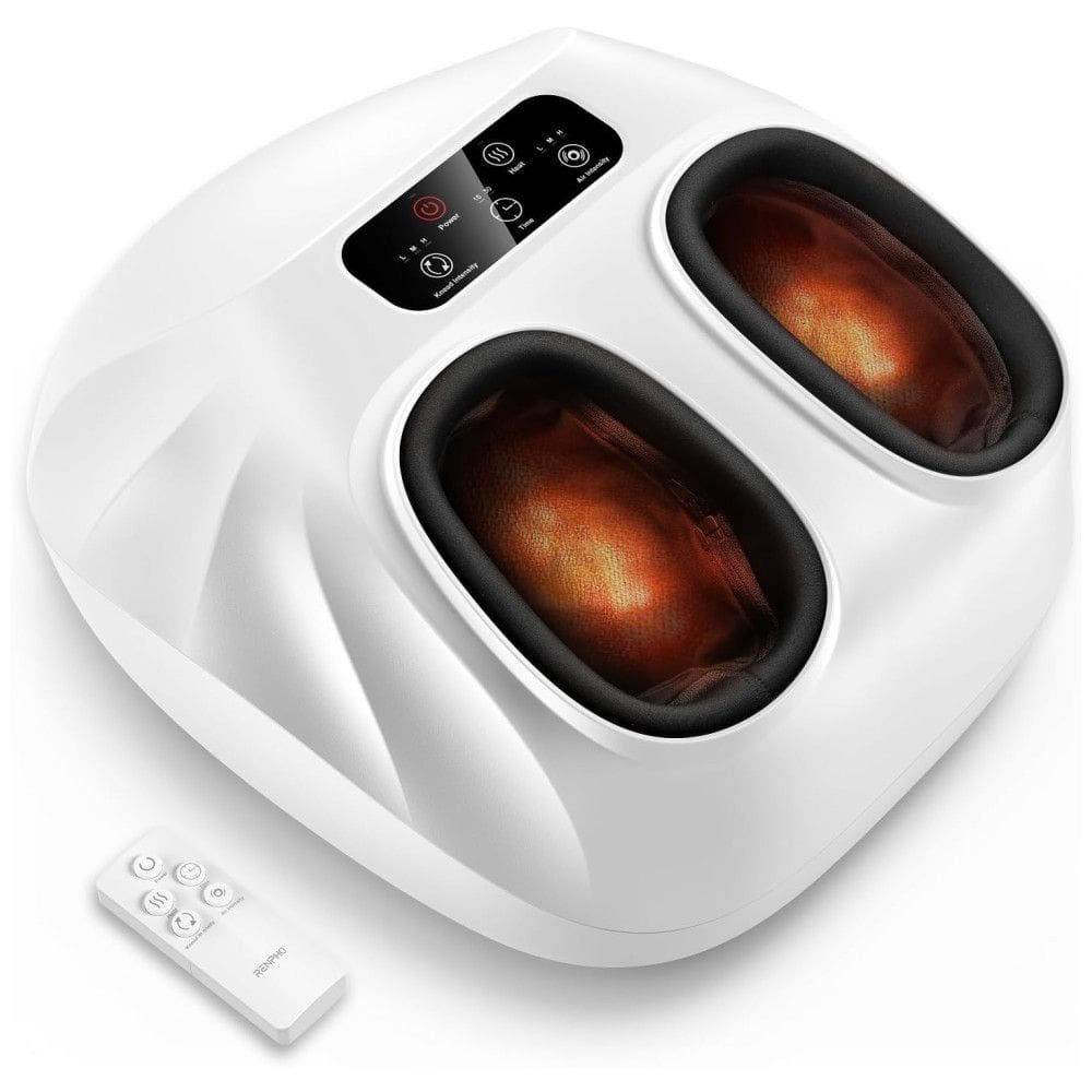 Massageador Elétrico para Pés com 3 Configurações e Controle, RENPHO, Branco