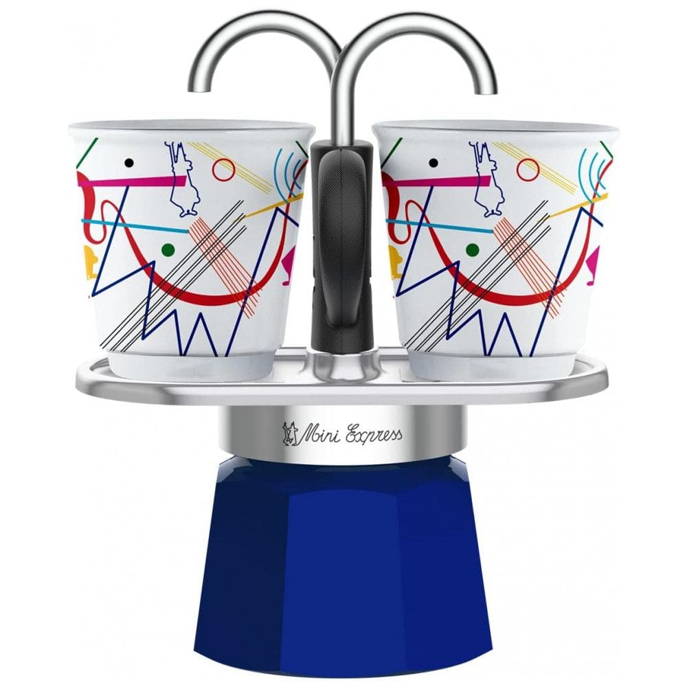 Mini Cafeteira de Café Expresso Manual 95 mL Bialetti, Alumínio, Azul
