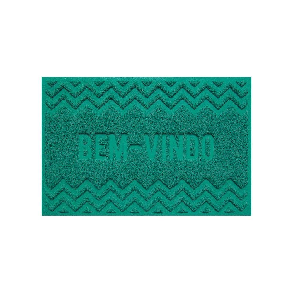 apacho De Porta Pvc Antiderrapante 60x40cm - Zig Zag Verde