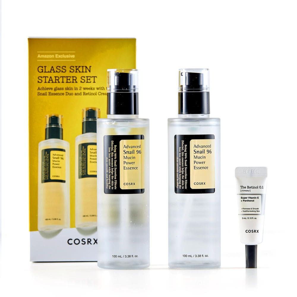 Conjunto de cuidados com a pele COSRX Glass Skin com essência de caracol e creme de retinol