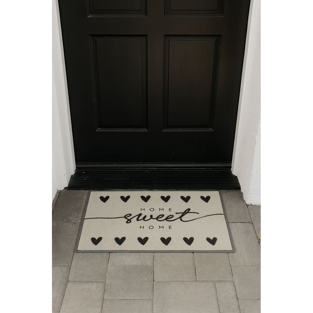 Tapete De Entrada 100% Poliéster Base Látex Antiderrapante 60x40cm - Home Sweet Home