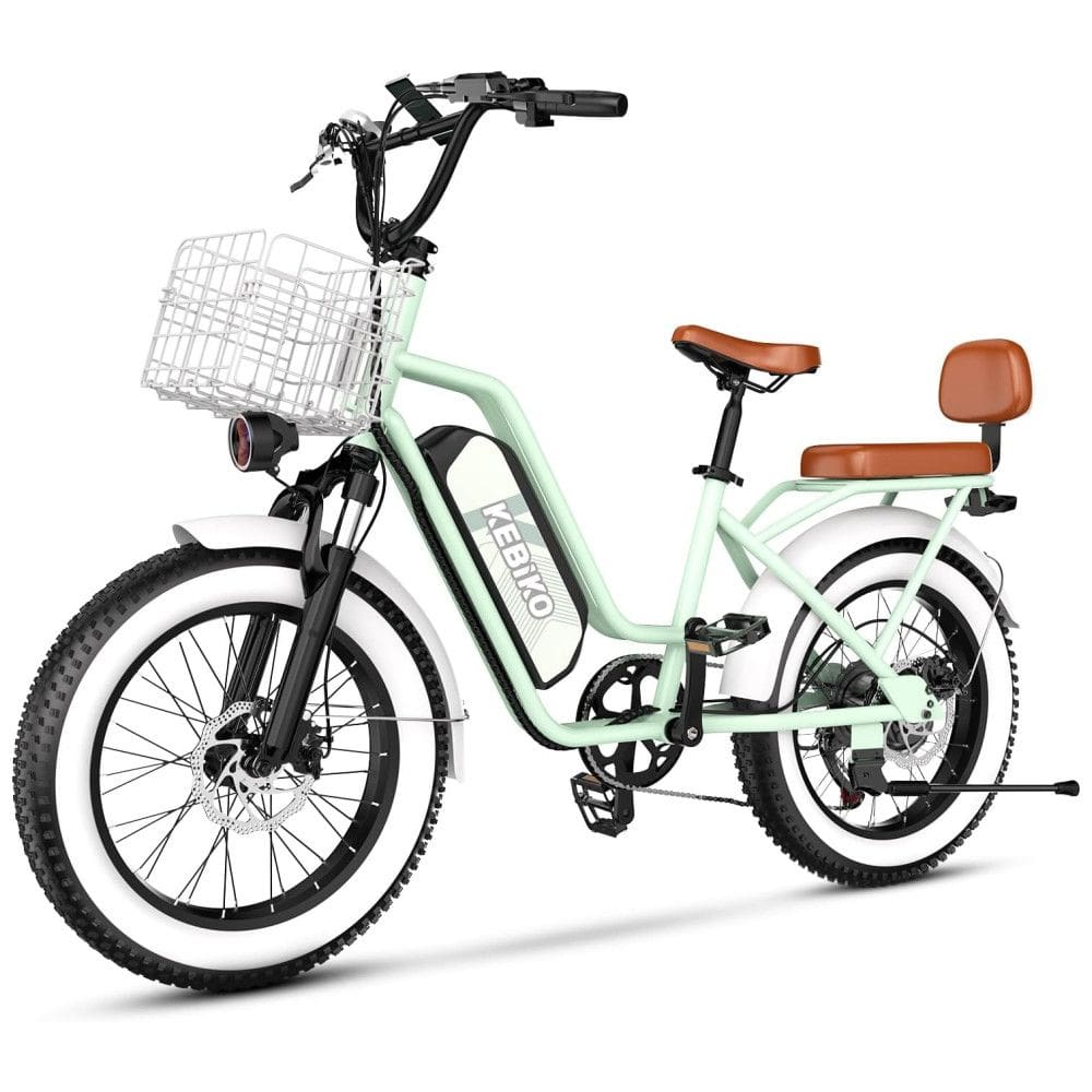Bicicleta Elétrica para 2 Pessoas, Bateria Removível de 48V 20AH, Motor Potente, Pneus Largos 20”x 4.0” para Adultos, Autonomia de 80