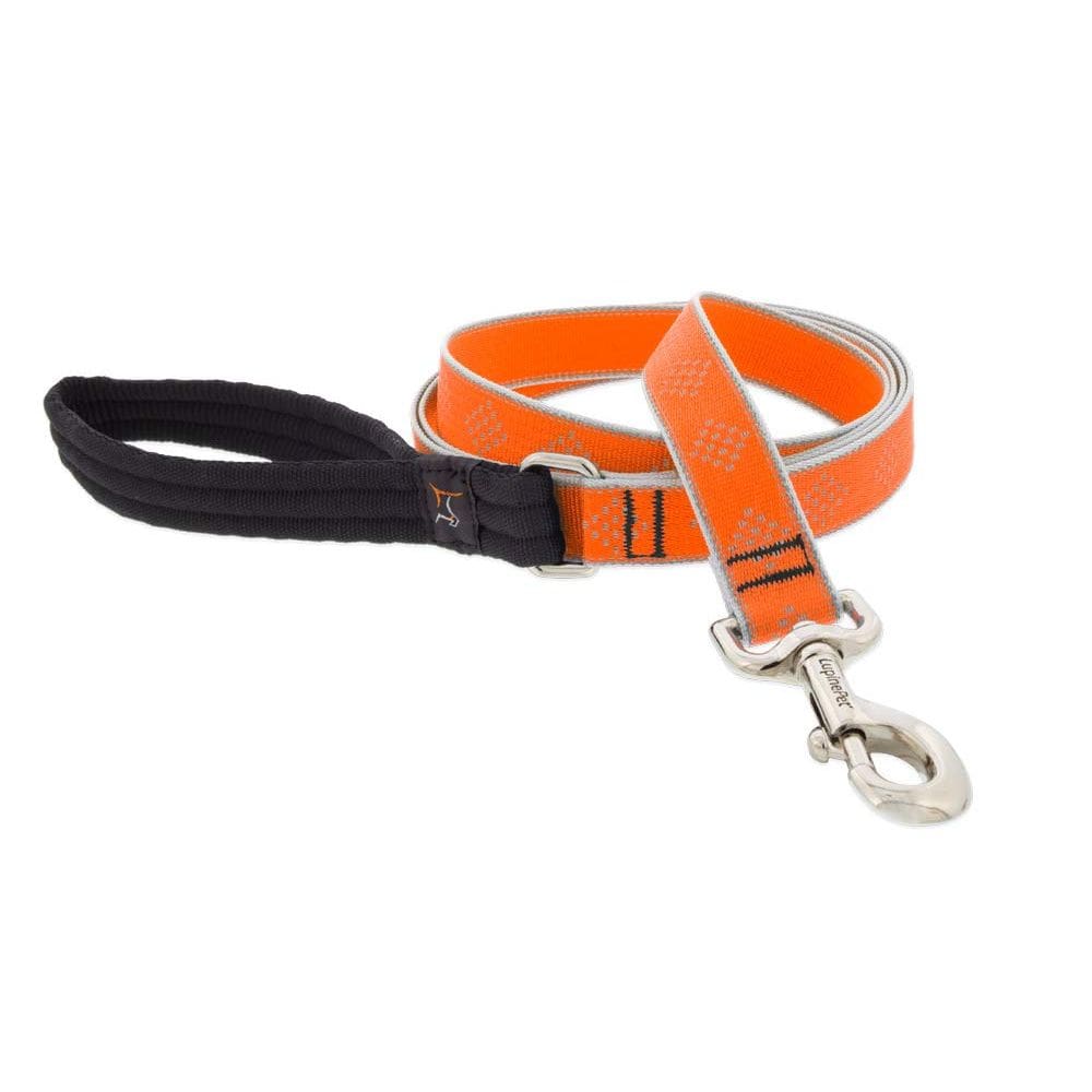 Coleira para cães LupinePet Reflective 2,5 cm de largura e 1,8 m de diamante laranja