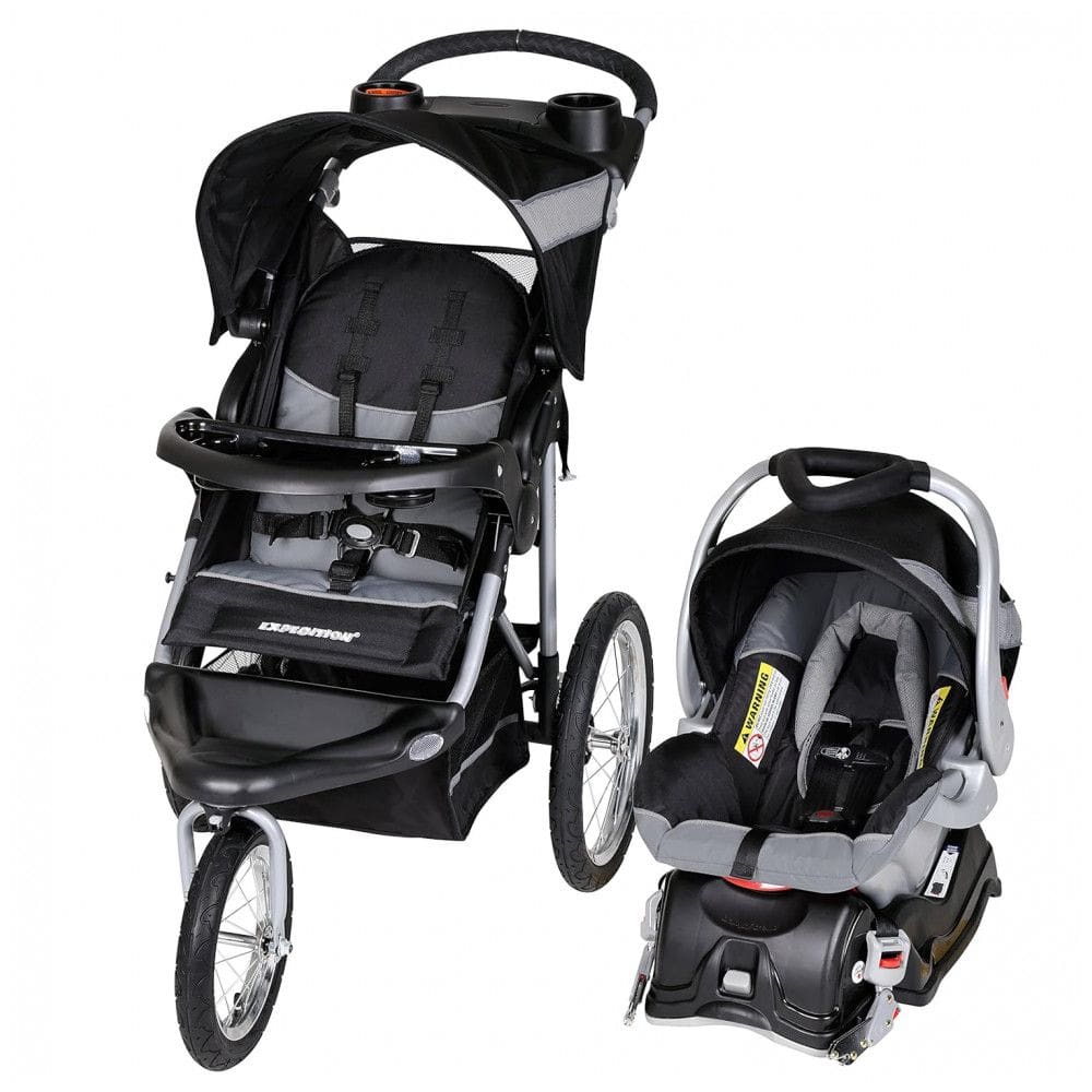 Carrinho de Bebê com Cadeira para Carro Baby Trend Corredor, Preto e Branco