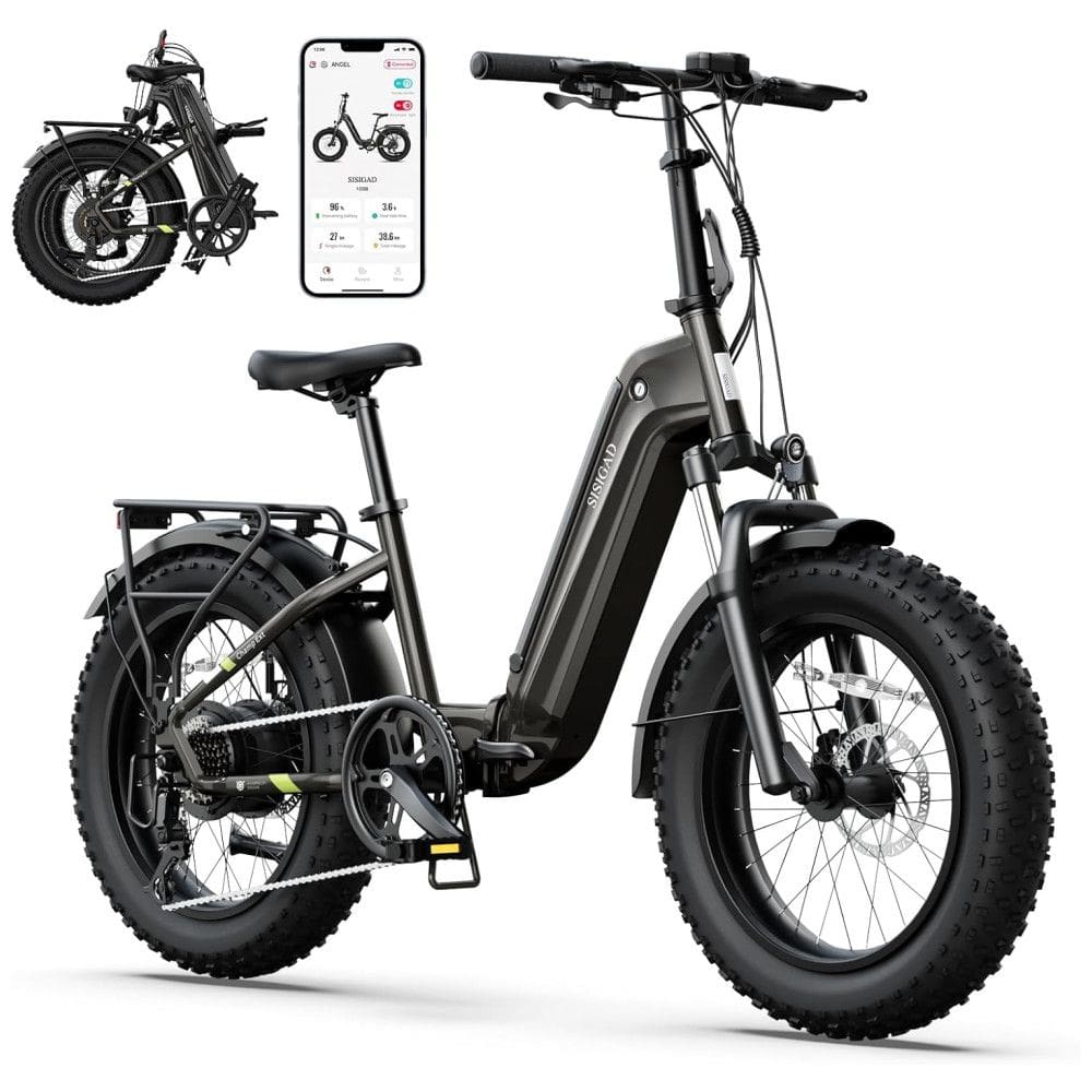 Bicicleta Elétrica Dobrável Sisigad 1500W Pico, Pneus Fat 20”x4.0, Bateria 48V 15Ah, Autonomia 96 km, 7 Velocidades, Freios a Disco