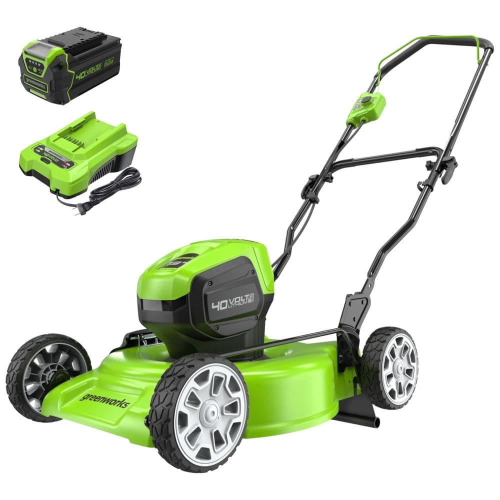 Cortador de Grama sem Fio Greenworks 40V, com Motor Sem Escovas - Bateria 4.0Ah e Carregador