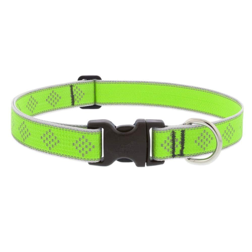 Coleira para cães Lupine Pet Reflective Green 2,5 cm de largura 30-51 cm