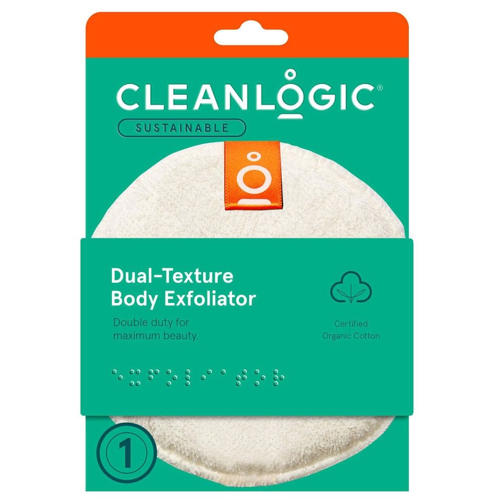Esfoliante corporal CleanLogic Dual Texture com certificação orgânica