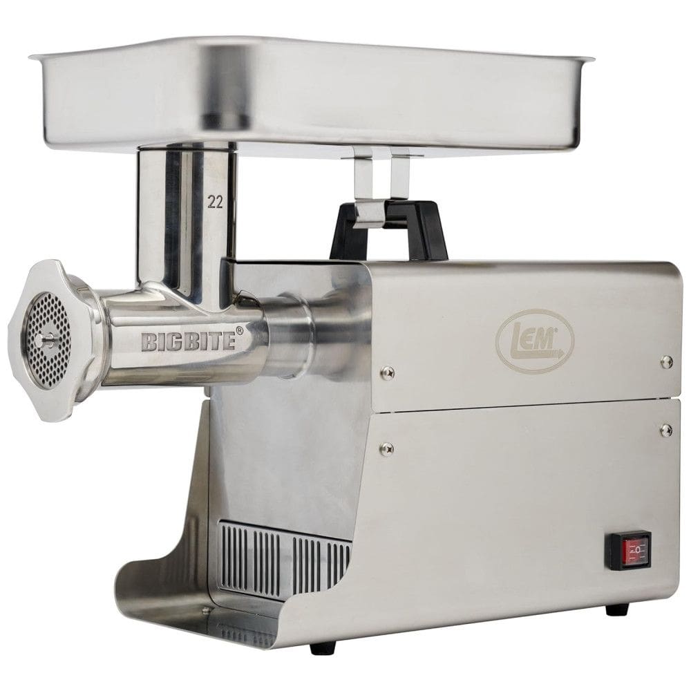 Moedor de Carne Elétrico, Aço Inox, 110v, LEM, Prateado