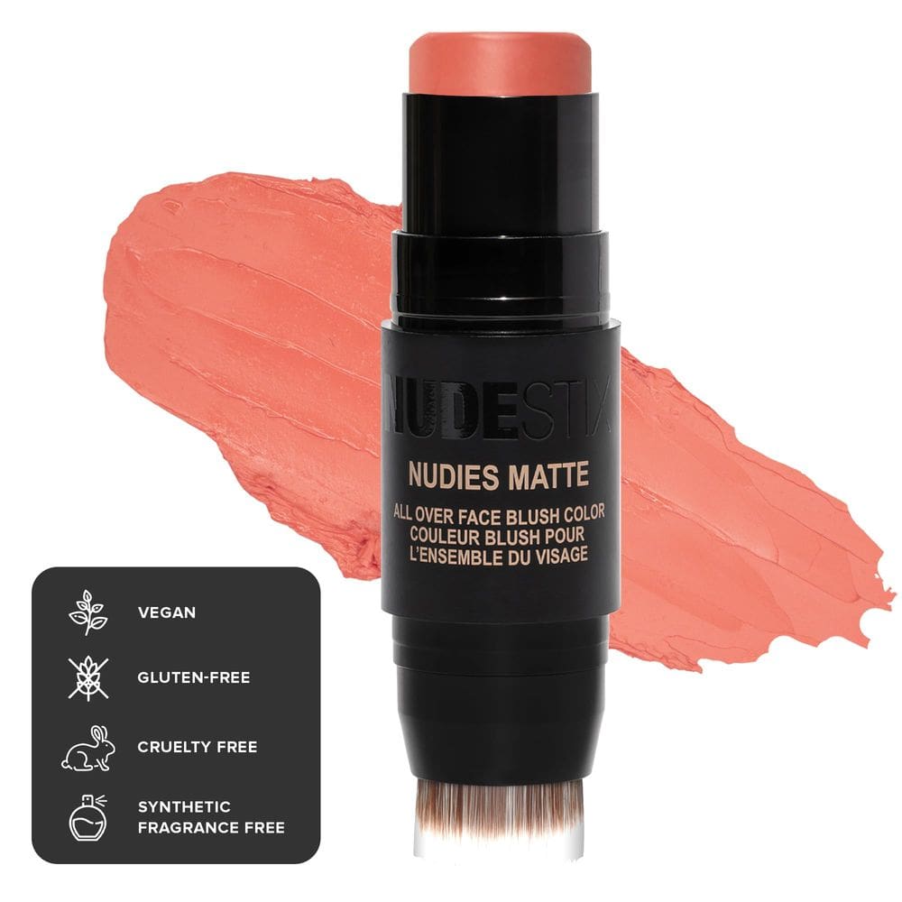 Cream Blush NUDESTIX Nudies Matte 3 em 1 em toda a cor do rosto