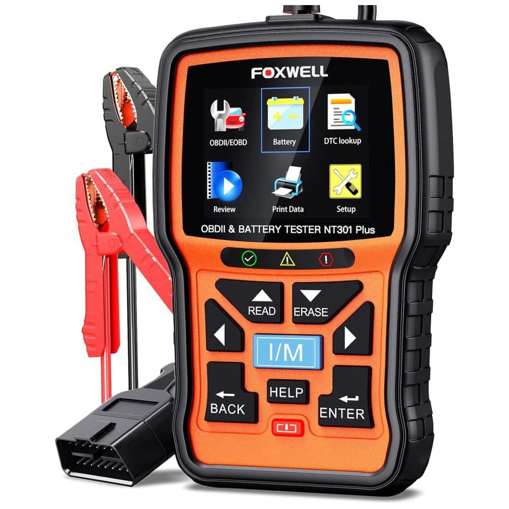 FOXWELL NT301 Plus: Scanner OBD2 e Testador de Bateria 2 em 1