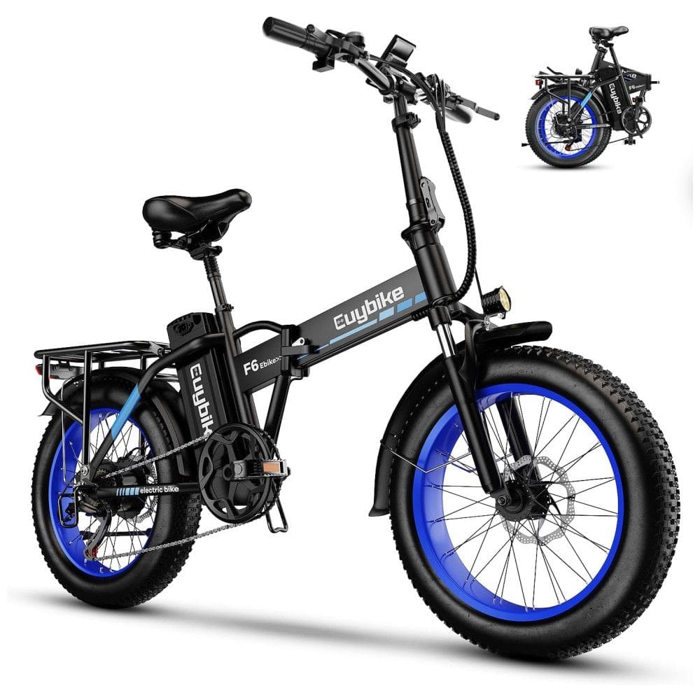 Bicicleta Elétrica Dobrável bluebiko F6B com Motor Brushless 750W (Pico 1000W), Bateria Removível 48V 20Ah, Freios a Disco Duplos e Sistema