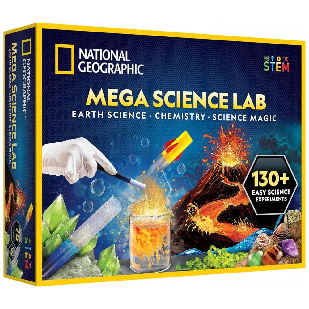 Kit de Ciências National Geographic Mega Science Lab para Crianças com 130 Experimentos Fáceis, Incluindo Ciências da Terra, Blue Marble
