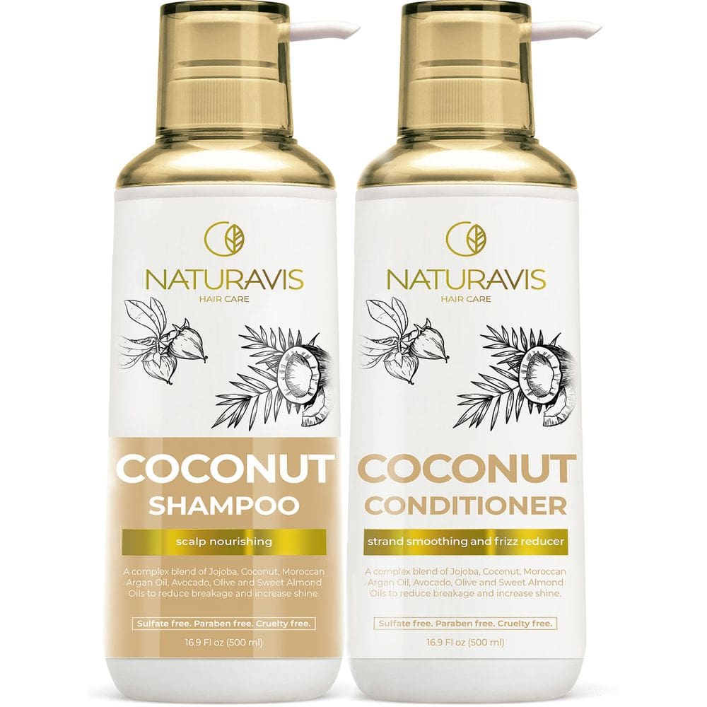 Conjunto de shampoo e condicionador Naturavis Coconut com óleo de jojoba