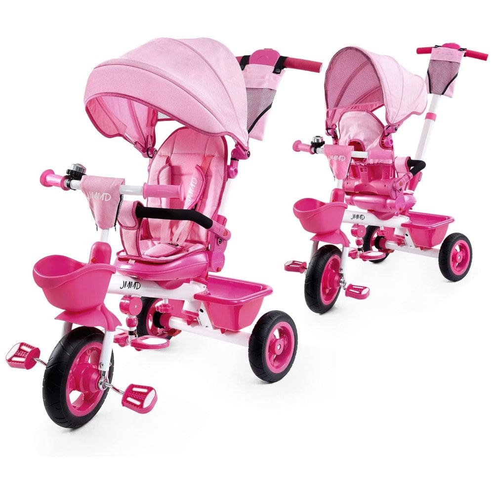 Triciclo Infantil para Passeio com Assento Ajustável 6 Estágios, Idade Recomendada 1 a 6 Anos, BOOWAY, Rosa