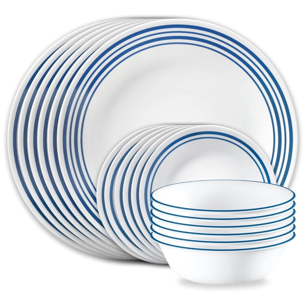 Aparelho de Jantar Corelle Vitrelle 18 Peças para Servir 6 Pessoas, Resistente a Rachaduras,Modelo Laila