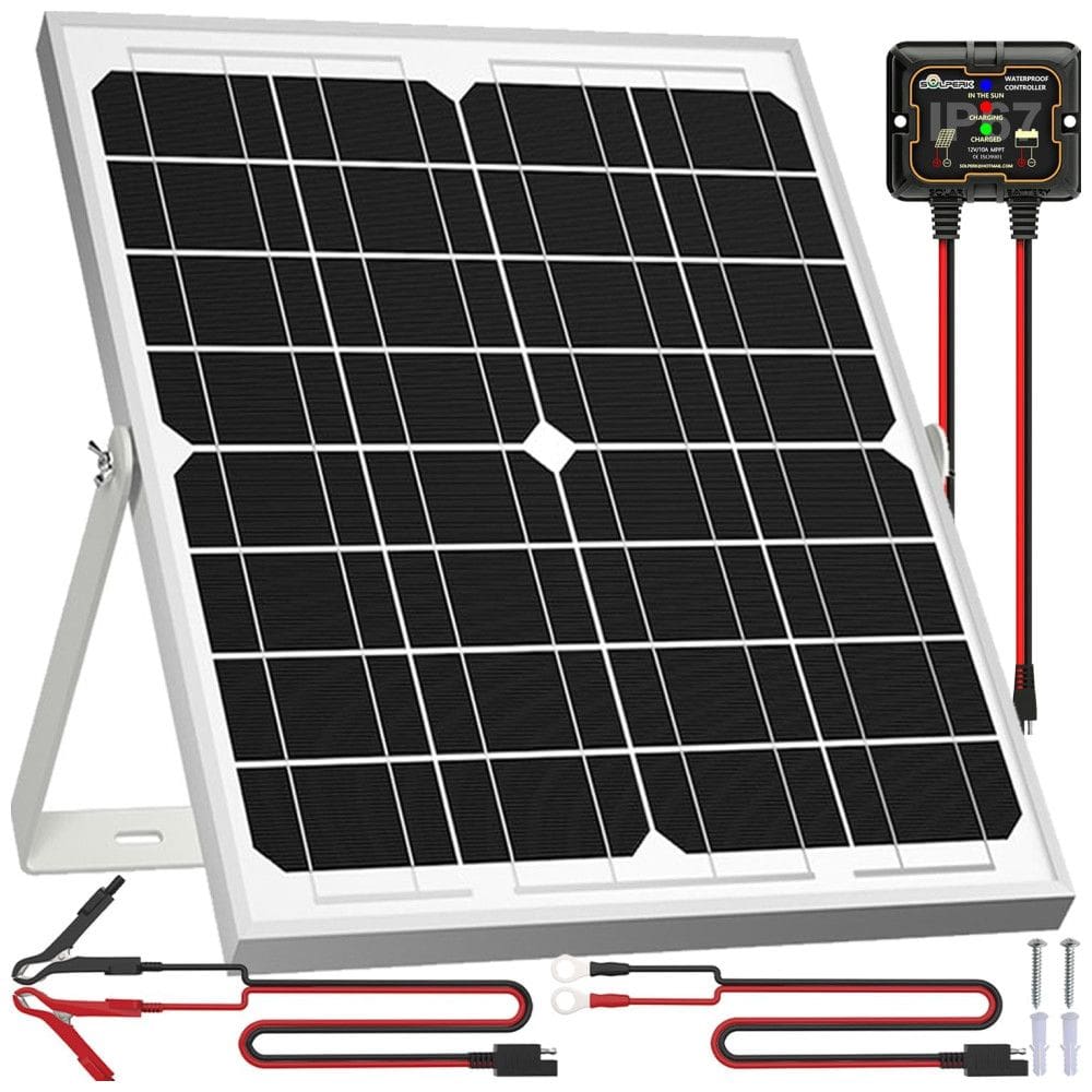Kit Painel Solar, Monocristalino, à prova dágua, 20W, 12V, 1 unidade, SOLPERK, Preto