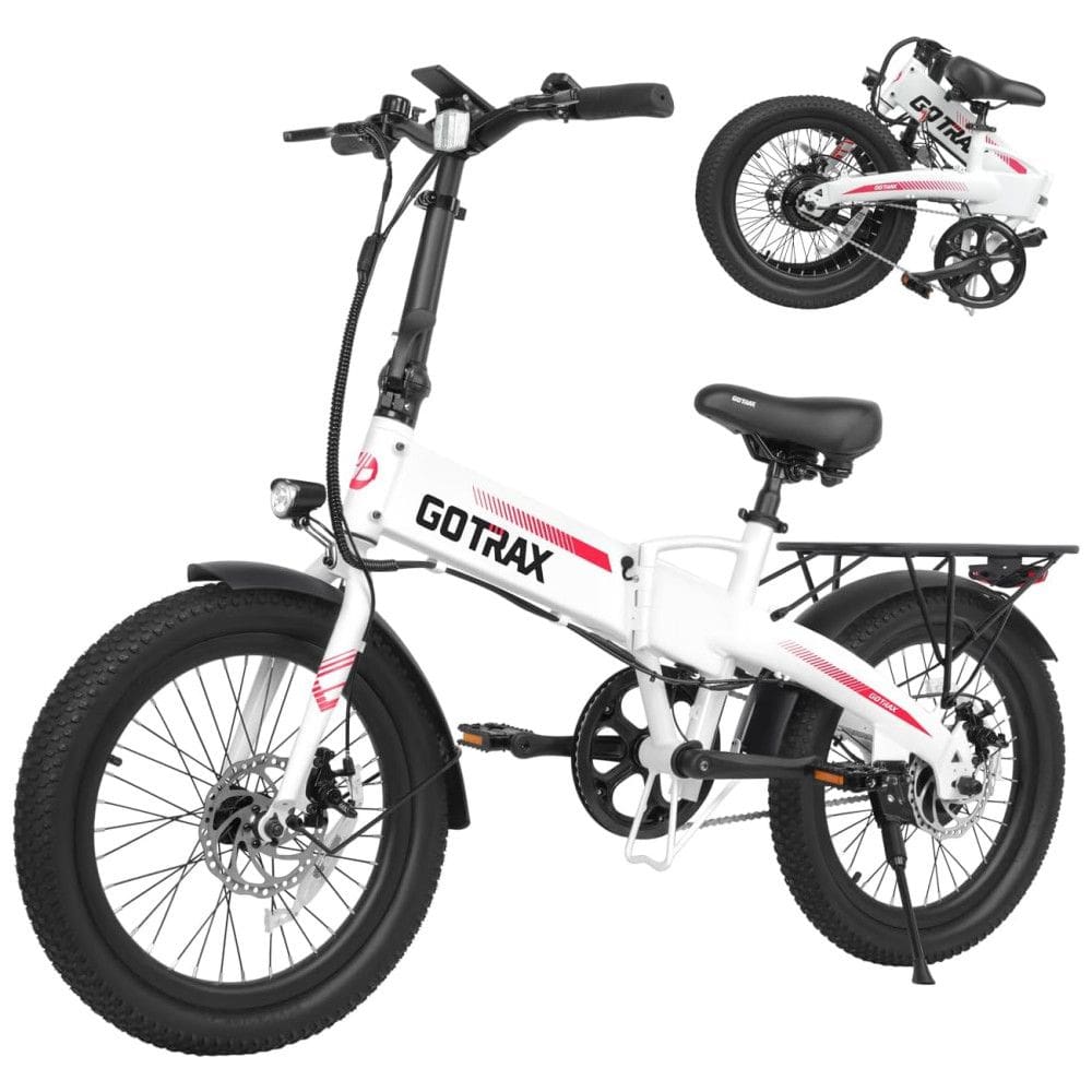 Bicicleta Elétrica Dobrável Gotrax R1 Branca 20” | Motor 500W, Bateria 48V 7,8Ah, 3 Modos de Condução, Freios a Disco
