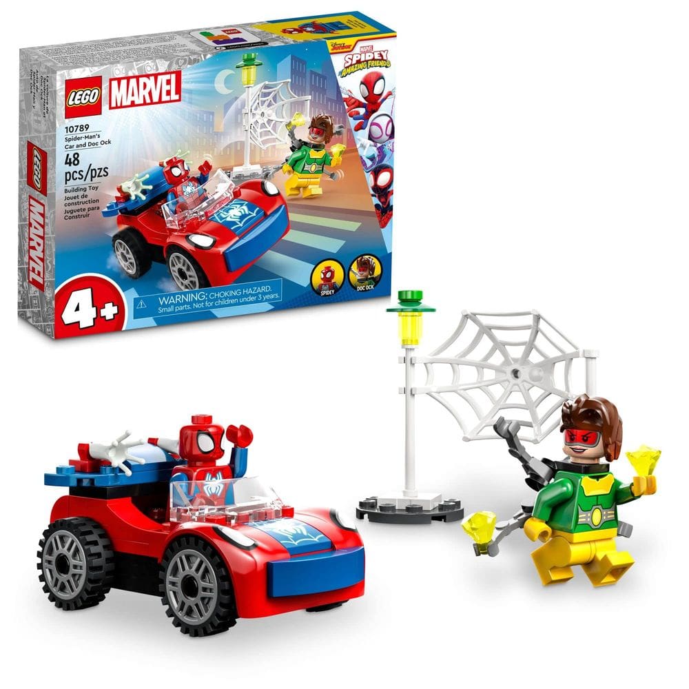Conjunto de construção LEGO Marvel Spider-Man Car e Doc Ock 10789